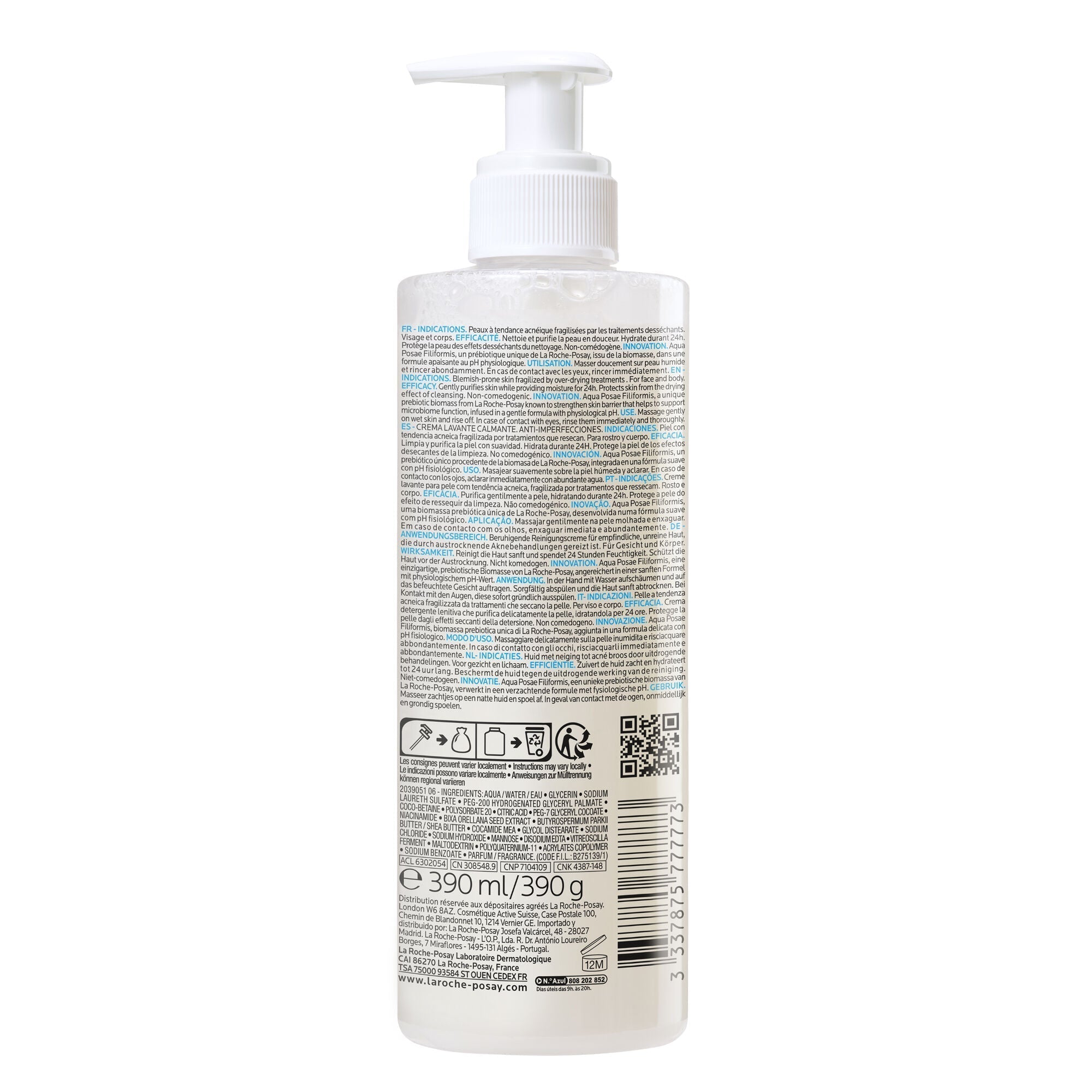 EFFACLAR H ISO-BIOME CRÈME LAVANTE HYDRATANTE APAISANTE