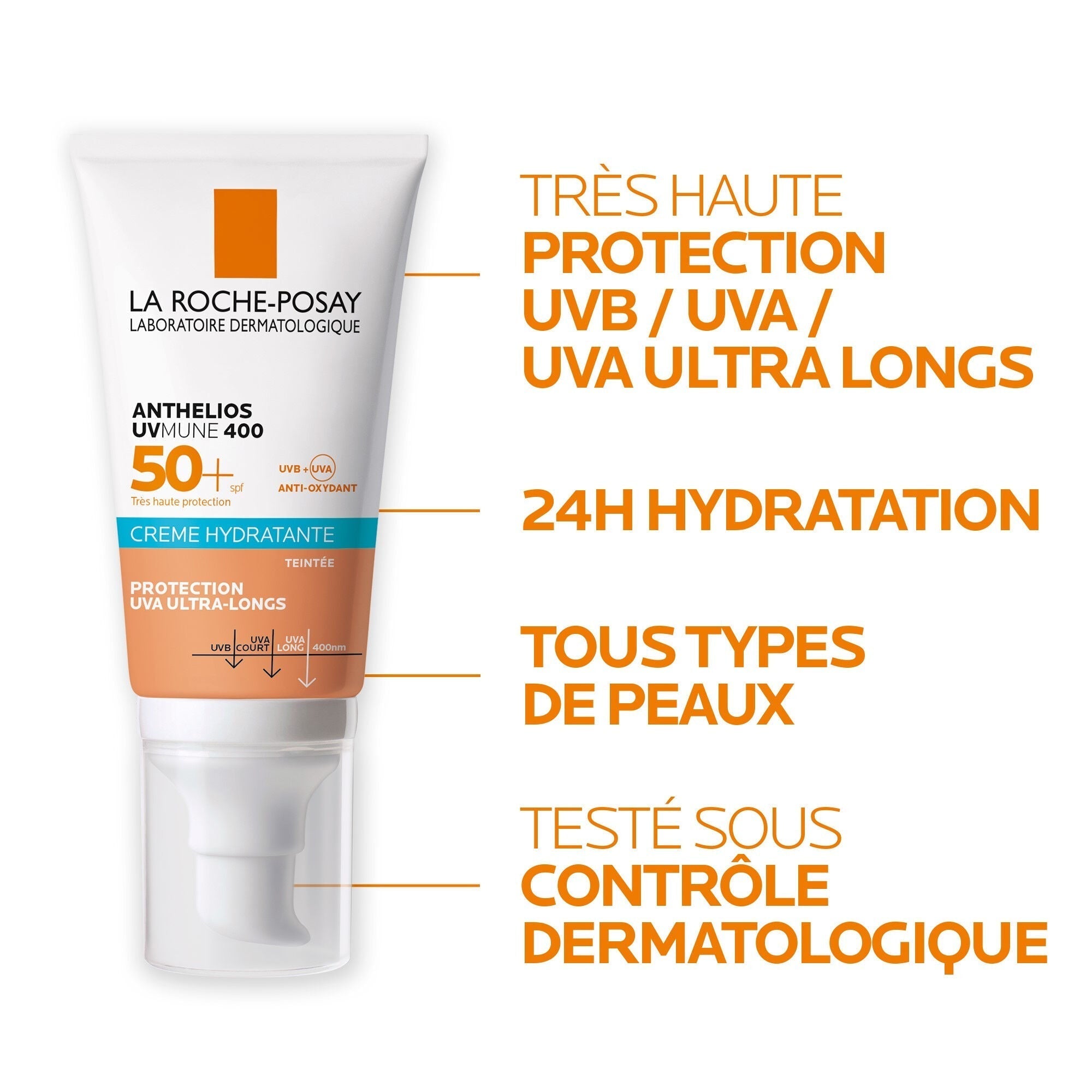 ANTHELIOS UVMUNE 400 CRÈME SOLAIRE PEAU SENSIBLE TEINTÉE SPF50+